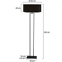 Steinhauer Lampadaire STANG E27 IP20, gradable