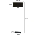 Steinhauer Lampadaire STANG à 1 flamme E27 IP20, noir gradable
