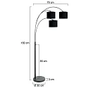 Steinhauer Lampadaire SPARKLED LIGHT E27 IP20, gradable
