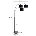 Steinhauer Lampadaire SPARKLED LIGHT E27 IP20, gradable
