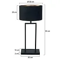 Steinhauer Lampe de table STANG E27 IP20, gradable