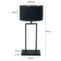 Steinhauer Lampe de table STANG E27 IP20, gradable