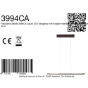 Steinhauer pendant luminaire BANDE 3 flames IP20, cocoa dimmable