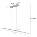 Steinhauer pendant luminaire BANDE 3 flames IP20, steel dimmable