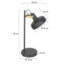 Mexlite table lamp PRATO 1 flame E14 IP20, black dimmable