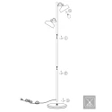 Mexlite floor lamp PRATO 2 flames E14 IP20, black dimmable