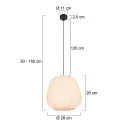 anne light & home pendant luminaire SABLE 1 flame E27 IP20, creme dimmable