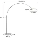 Steinhauer floor lamp RINGLUX IP20, dimmable