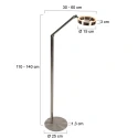 Steinhauer floor lamp RINGLUX IP20, dimmable