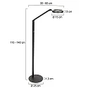 Steinhauer Lampadaire RINGLUX IP20, gradable