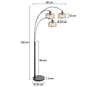 Steinhauer Lampadaire SPARKLED LIGHT E27 IP20, gradable