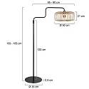 Steinhauer Lampadaire BLOEBA E27 IP20, gradable