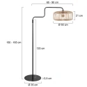 Steinhauer Lampadaire BLOEBA E27 IP20, gradable