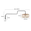 Steinhauer wall luminaire BREEZA BEACH 2 1 flame E27 IP20, black dimmable