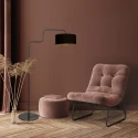 Steinhauer Lampadaire BLOEBA à 1 flamme E27 IP20, noir gradable