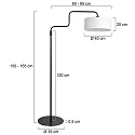 Steinhauer Lampadaire BLOEBA E27 IP20, gradable