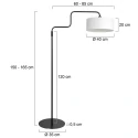 Steinhauer Lampadaire BLOEBA E27 IP20, gradable