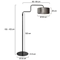Steinhauer Lampadaire BLOEBA E27 IP20, gradable