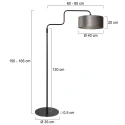 Steinhauer Lampadaire BLOEBA E27 IP20, gradable