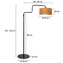 Steinhauer Lampadaire BLOEBA E27 IP20, gradable