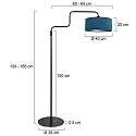 Steinhauer Lampadaire BLOEBA E27 IP20, gradable