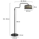 Steinhauer Lampadaire BLOEBA E27 IP20, gradable