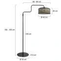 Steinhauer Lampadaire BLOEBA à 1 flamme E27 IP20, noir gradable