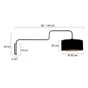 Steinhauer Luminaire mural BLOEBA à 1 flamme E27 IP20, noir gradable