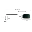 Steinhauer Luminaire mural BLOEBA à 1 flamme E27 IP20, noir gradable