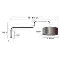 Steinhauer Luminaire mural BLOEBA à 1 flamme E27 IP20, noir gradable