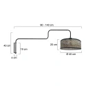 Steinhauer Luminaire mural BLOEBA à 1 flamme E27 IP20, noir gradable