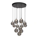 Steinhauer pendant luminaire BOLLIQUE 12 flames IP20, black dimmable