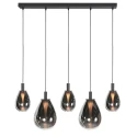 Steinhauer pendant luminaire GLIMSY 5 flames IP20, black dimmable
