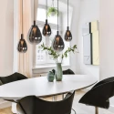 Steinhauer pendant luminaire GLIMSY 5 flames IP20, black dimmable