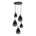 Steinhauer pendant luminaire GLIMSY 5 flames IP20, black dimmable