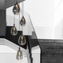 Steinhauer pendant luminaire GLIMSY 5 flames IP20, black dimmable