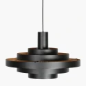 Steinhauer Luminaire à suspension HALO CIRQUE à 1 flamme E27 IP20, noir gradable