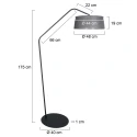 anne light & home Lampadaire ZIG-ZAG E27 IP20, gradable