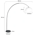 anne light & home floor lamp CURVE E27 IP20, dimmable