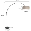 anne light & home Lampadaire CURVE E27 IP20, gradable