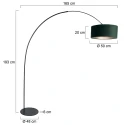 anne light & home floor lamp CURVE E27 IP20, dimmable