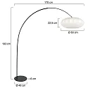 anne light & home floor lamp CURVE E27 IP20, dimmable