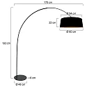 anne light & home floor lamp CURVE E27 IP20, dimmable