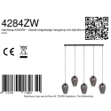 Mexlite pendant luminaire DROVIA 5 flames E27 IP20, black dimmable