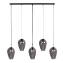 Mexlite pendant luminaire DROVIA 5 flames E27 IP20, black dimmable