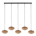 pendant luminaire AURELIO 5 flames E27 IP20, black dimmable