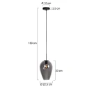 Mexlite pendant luminaire DROVIA 1 flame E27 IP20, black dimmable