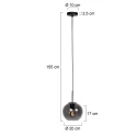 Mexlite Luminaire à suspension SFERIO à 1 flamme E27 IP20, noir gradable