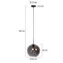 Mexlite pendant luminaire HALOSWAP 1 flame E27 IP20, black dimmable