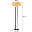 Steinhauer Lampadaire STANG E27 IP20, gradable